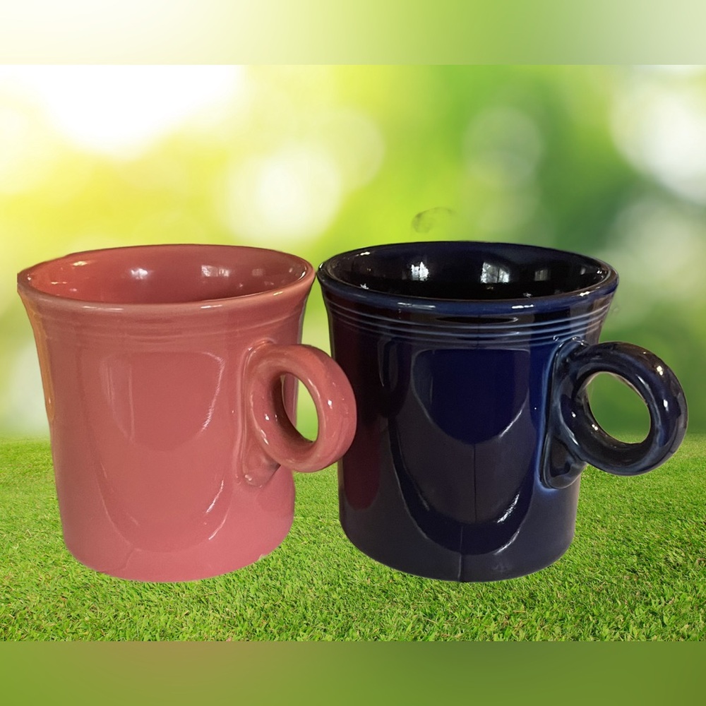 Fiesta Fiestaware 2 Mugs Flamingo & Cobalt Unused